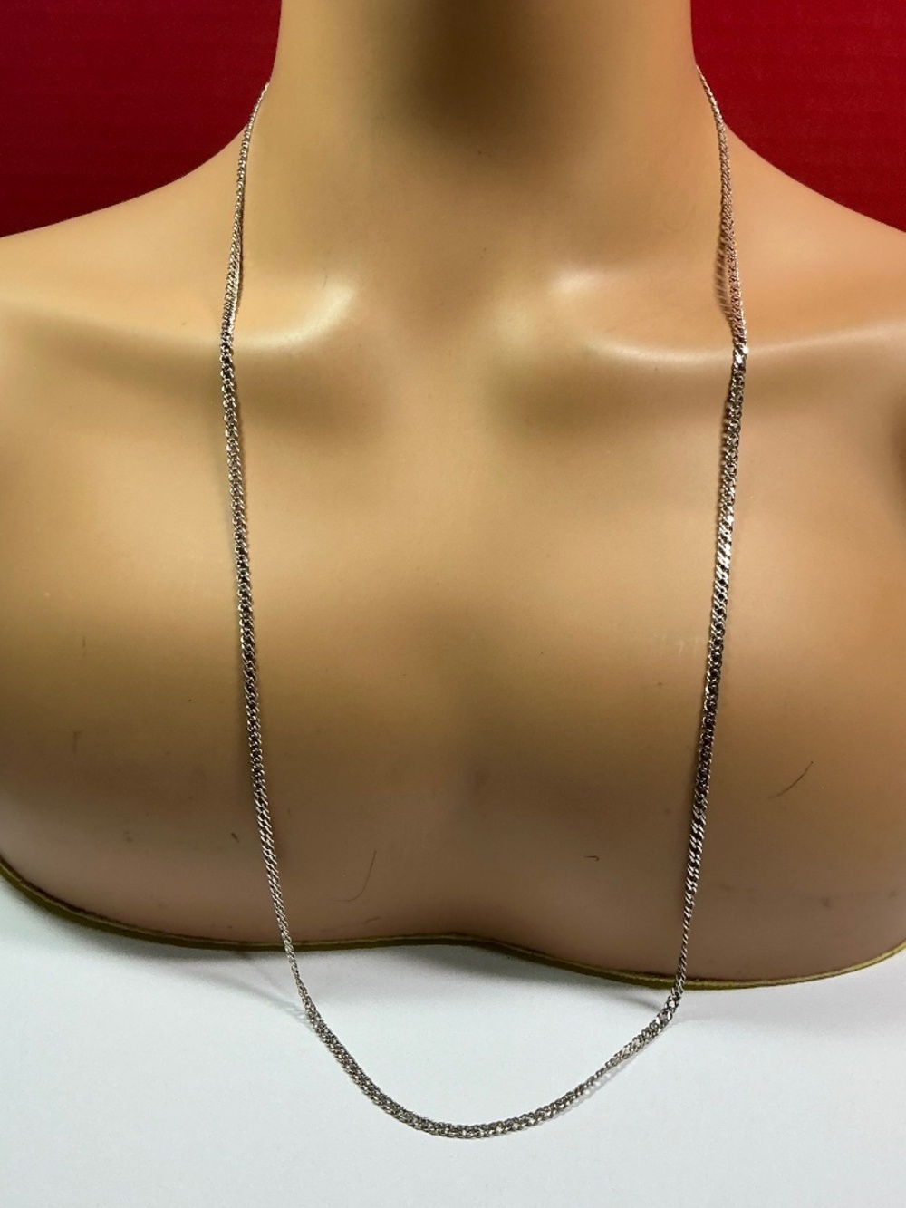 Sterling Silver Italian Rombo Link Chain / Necklace. 30 inches long